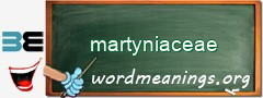 WordMeaning blackboard for martyniaceae